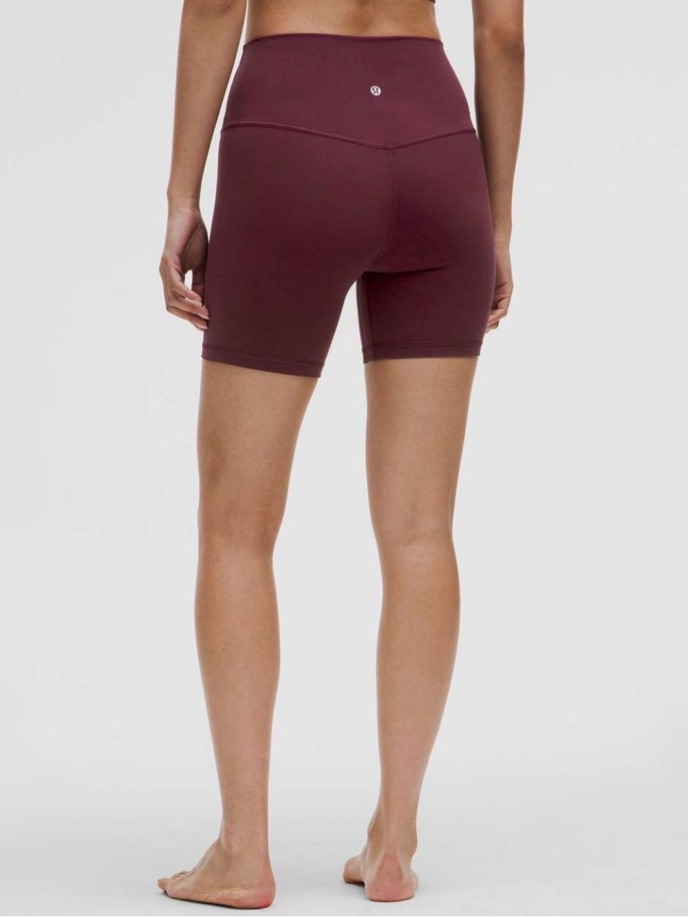 Lululemon High-Rise Wine Colored Bike Shorts Size 4 Yoga Shorts - Picture 2 of 8
